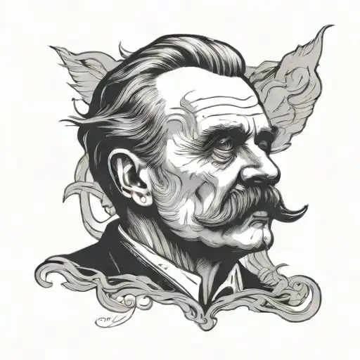 Nietzsche is sad tattoo design idea