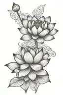 lotus flower blooming tattoo design idea