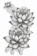 lotus flower blooming tattoo design idea