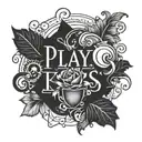 Incorporate Play4keeps logo with blackwork style tattoo design idea