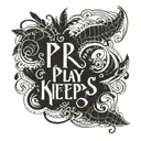 Incorporate Play4keeps logo with blackwork style tattoo design idea