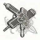 Incorporate a microphone and a glock in a unique design tattoo design idea