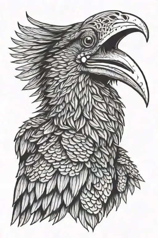 shoebill stork's head tattoo design idea
