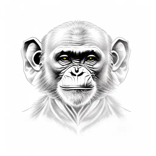 chimpanzee with a shirt tattoo design idea
