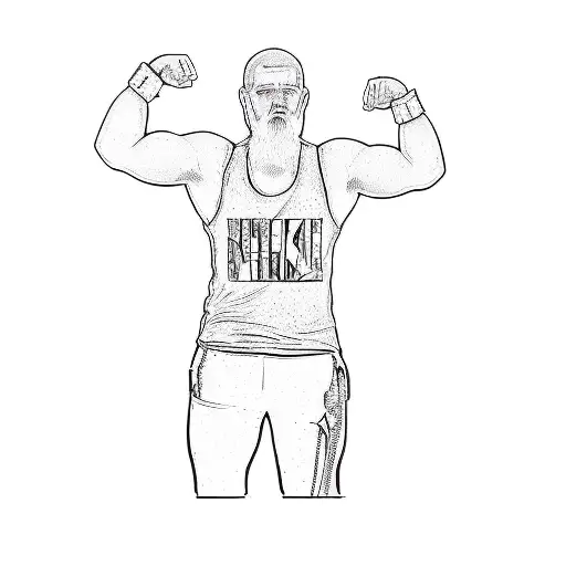 a man wearing a yellow tank top tattoo design idea