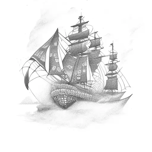 ship tattoo design idea