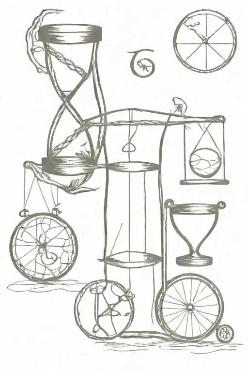 tattoo with hourglass, family tree, gymnastic symbol, softball, cycling  tattoo design idea