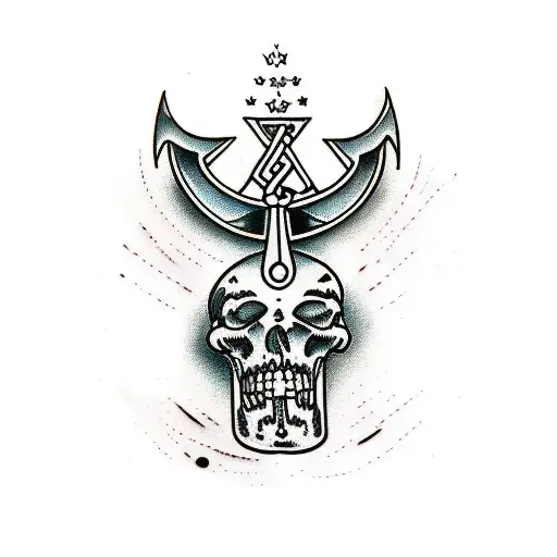 battle axe tattoo design idea