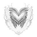 3 hearts alongside angel wings tattoo design idea