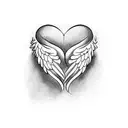 3 hearts alongside angel wings tattoo design idea