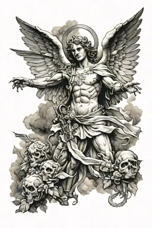 angel war tattoo design idea