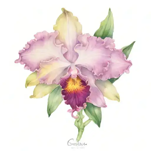 Cattleya Flower tattoo design idea