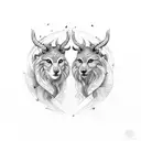 Gemini and Black forest tattoo design idea