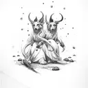 Gemini and Black forest tattoo design idea