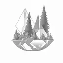 Black forest and Gemini tattoo design idea