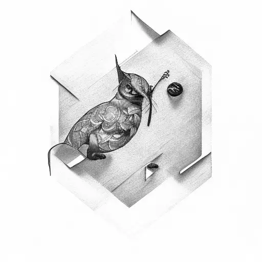 Letter M and number 3 tattoo design idea