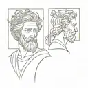 stoic, marcus aurelius, leonardo da vinci tattoo design idea