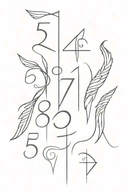 555 angel numbers vertical tattoo tattoo design idea