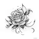 libélula com ramo de flores tattoo design idea