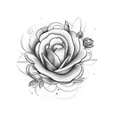 libélula com ramo de flores tattoo design idea