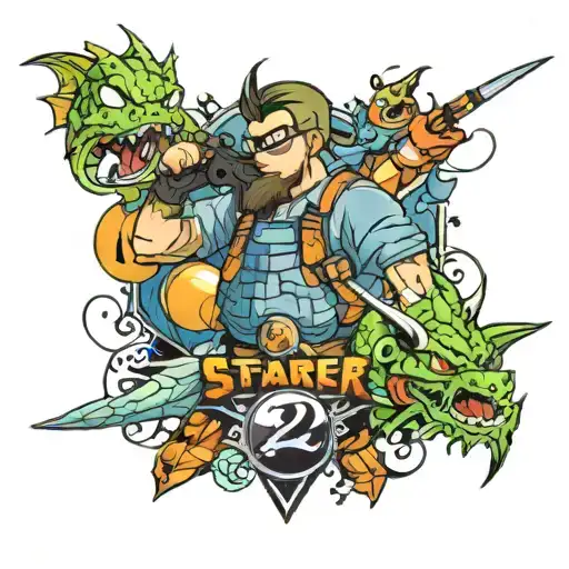 counter strike 2, fishing, dragon ball  tattoo design idea