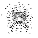 snow leopard jumping down tattoo design idea