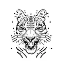 snow leopard jumping down tattoo design idea