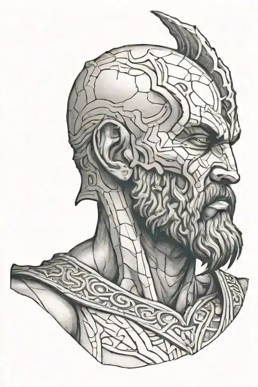 kratos Greek god atlas holding tattoo design idea