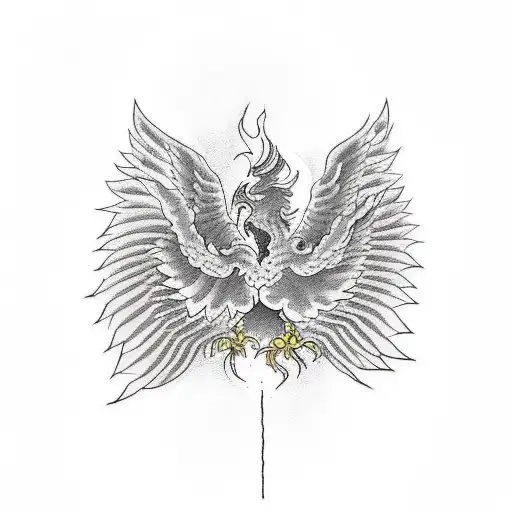 phoenix, and quote below 'I am not a saint' tattoo design idea