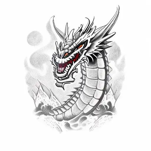Mexican dragon  tattoo design idea