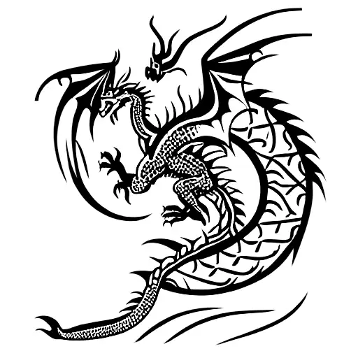 Mexican dragon  tattoo design idea