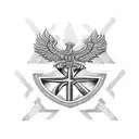 Create a tattoo design that incorporates military symbols and Christian imagery. tattoo design idea