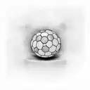 Soccer ball breaking through a brick wall tattoo design idea