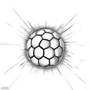 Soccer ball breaking through a brick wall tattoo design idea