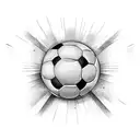 Soccer ball breaking through a brick wall tattoo design idea