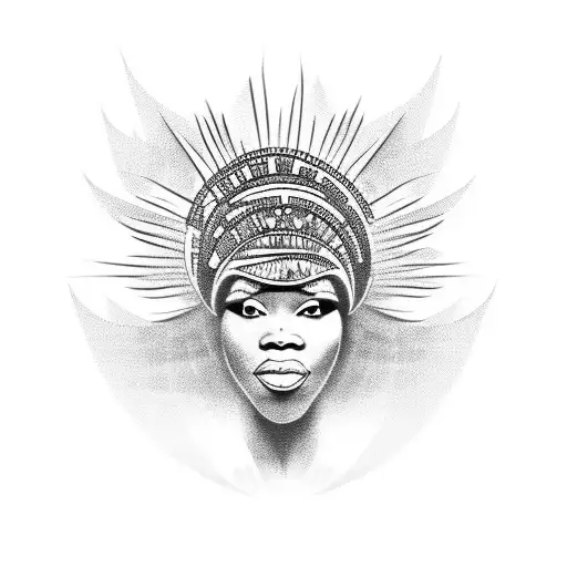 african queen tattoo design idea