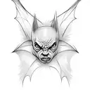 bats with the number 13, a star and a sun  tattoo design idea