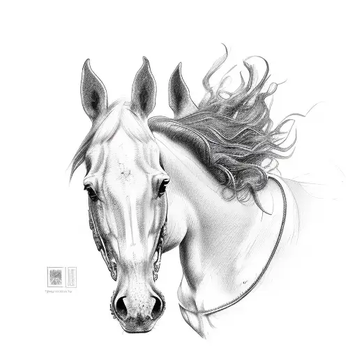 horse head tattoo design idea
