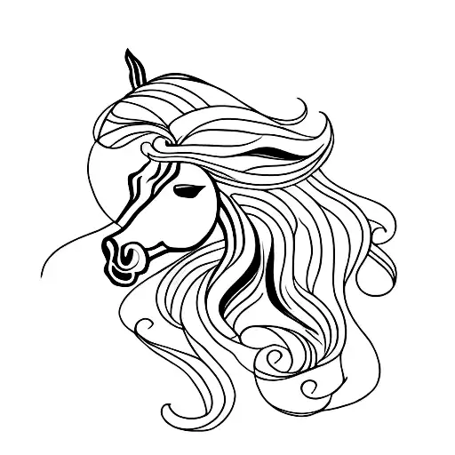 horse head  tattoo design idea