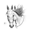 horse head tattoo design idea