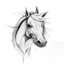 horse head tattoo design idea