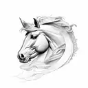 horse head tattoo design idea