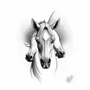 horse head tattoo design idea
