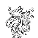 horse head  tattoo design idea