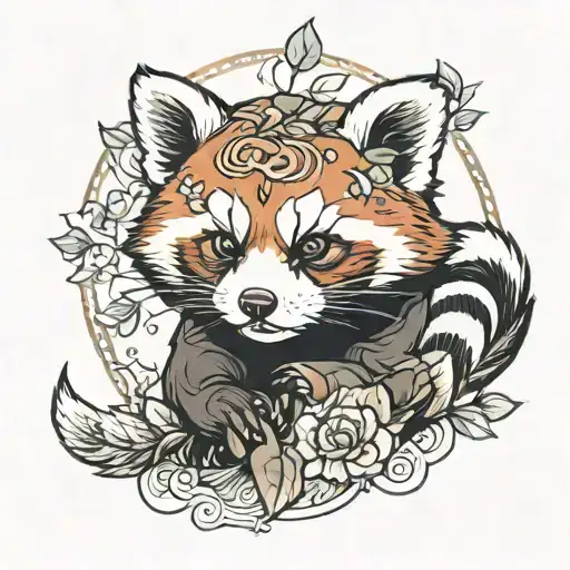 red panda tattoo design idea