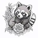 red panda tattoo design idea