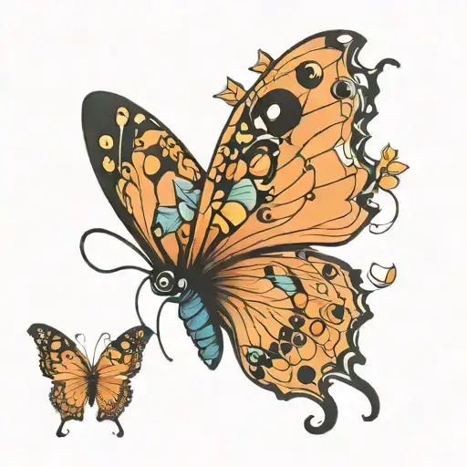 semicolon butterfly minimal    tattoo design idea