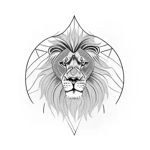 A lion riding a bike through a winding road tattoo design idea