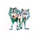 father wolf mother wolf and 2 cubs tattoo design idea
