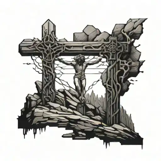 Golgotha tattoo design idea